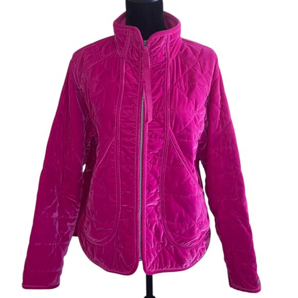 Calia by Carrie Underwood Women's L Velour Quilted Jacket Full Zip Raspberry Ice - Picture 16 of 16